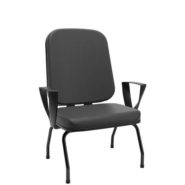 Cadeira Fixa 4 Pés Operativa Plus Size Plaxmetal Para 185kg Em Vinil Para Obeso.