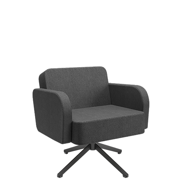 Poltrona Akia Plaxmetal Giratória Revestimento Em Tecido Poliéster