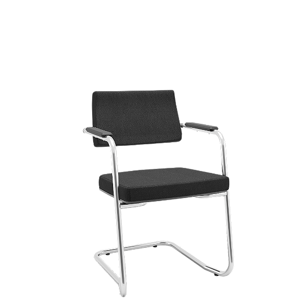 Cadeira Fixa Izzi Plaxmetal Estrutura S Continua Cromada Revestimento Poliéster