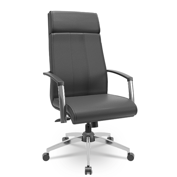 Cadeira Presidente Suprema Plaxmetal Base Cromada Mecanismo Relax em Vinil