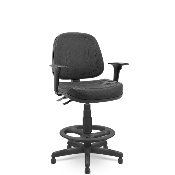 Cadeira Plaxmetal Premium Caixa Alta Back System NR17 Ergonômica Vinil Com Braços
