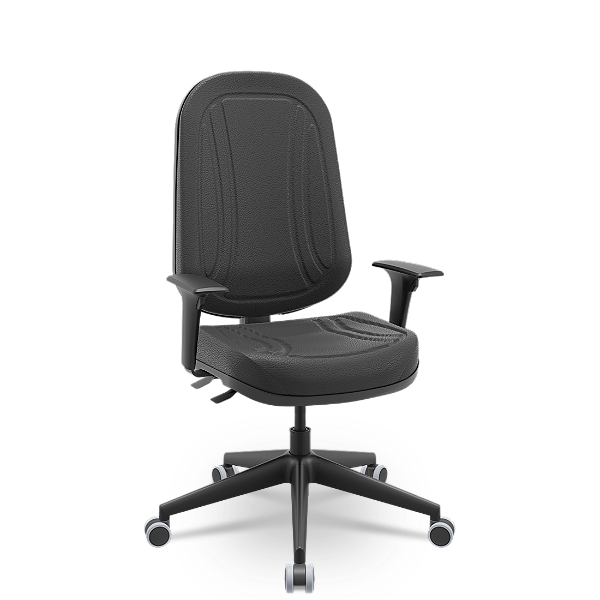Cadeira Presidente Premium Plaxmetal Base Italia Braços Reguláveis Vinil