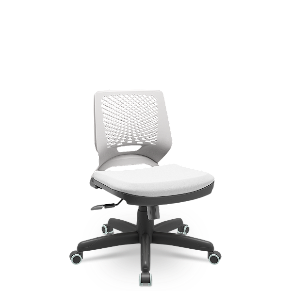 Cadeira Plaxmetal Beezi Encosto Cinza Base Standard Relax Assento Vinil