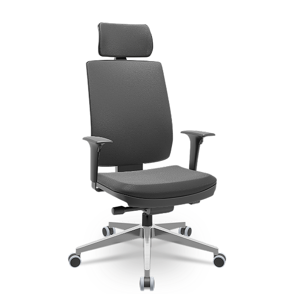Cadeira Brizza Soft Presidente Base Aluminio Autocompensador Revestimento em Vinil