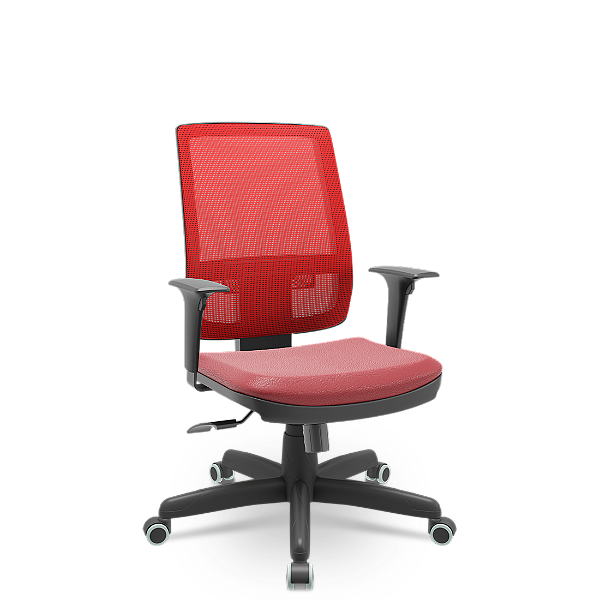 Cadeira Brizza Presidente Plaxmetal Tela Vermelha Base Standard Relax Assento Vinil