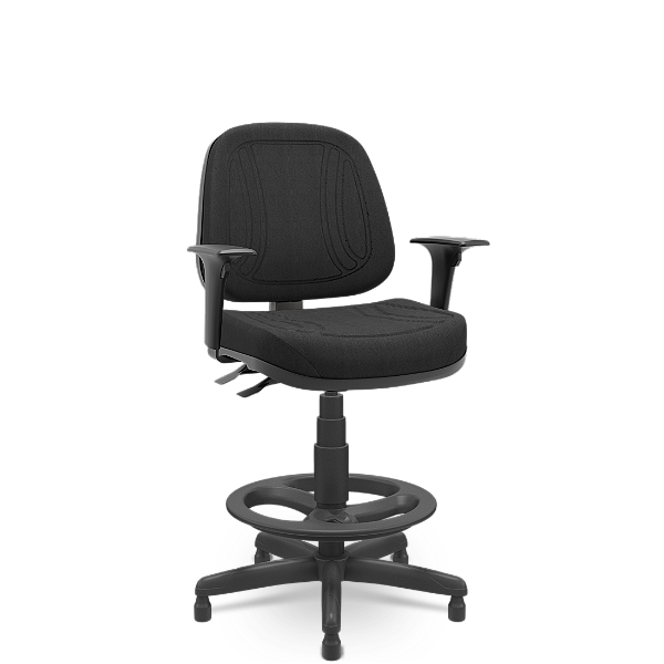 Cadeira Plaxmetal Premium Caixa Alta Back System NR17 Ergonômica Poliéster Com Braços