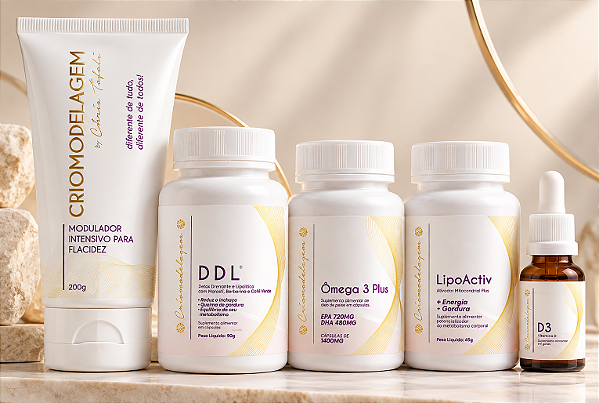 Combo 1 | LipoActiv + DDL Plus + Vitamina D3 + Ômega 3 + Creme Modulador