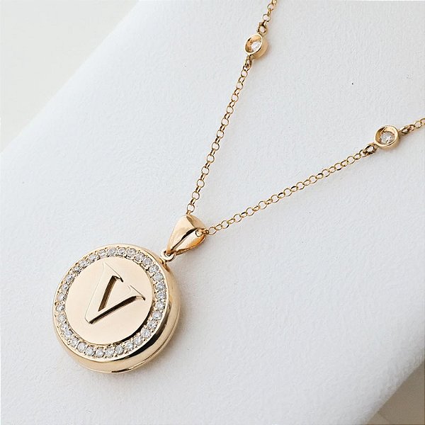 Círculo de Luz | Com Letra | Ouro 18k e Diamantes