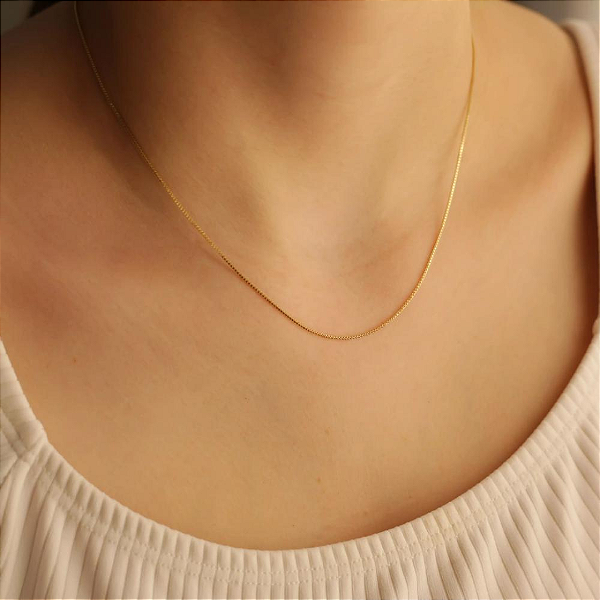 Corrente Veneziana  -- 45cm Banhado a ouro 18K