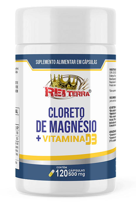 Cloreto de Magnésio + Vitamina D 30 cápsulas 750mg Rei Terra