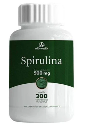 Spirulina com 200 tabletes de 500mg