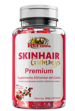 Skinhair Premium 30 Gummys, Cabelos, pele e unhas - Rei Terra