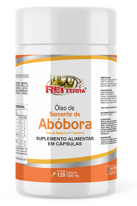 Óleo De Semente De Abóbora 1000mg 120 Cápsulas - Rei Terra
