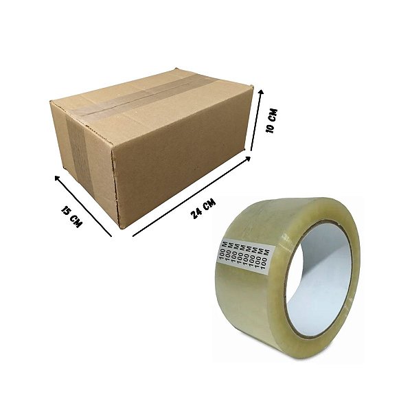 200 Caixas de Papelão (Nº1) 25cm x 15cm x 10cm + 5 Fitas