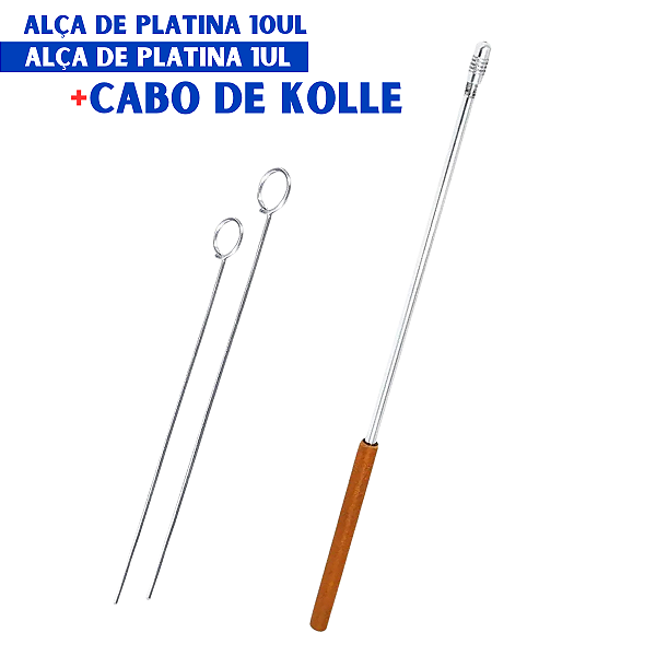 Alça de Platina 10uL e 1uL + Cabo de Kolle