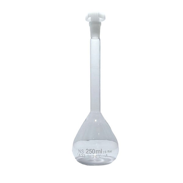 Balão Volumétrico Vidro com Rolha de Polietileno - 250 ml