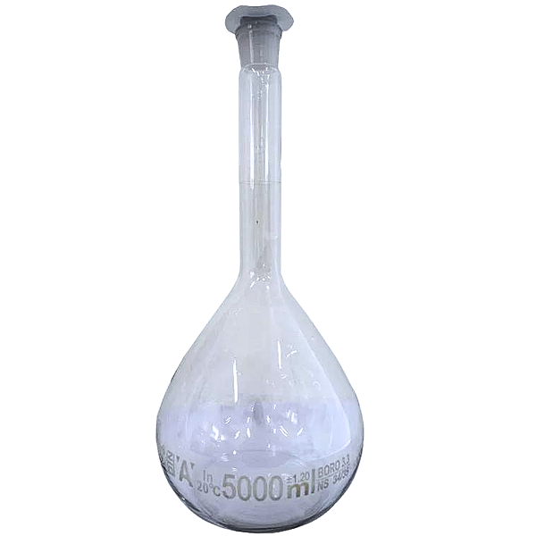 Balão Volumétrico Vidro com Rolha de Polietileno - 5000 ml