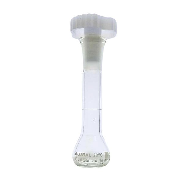 Balão Volumétrico Vidro com Rolha de Polietileno 5 ml - Combo com 5 Peças