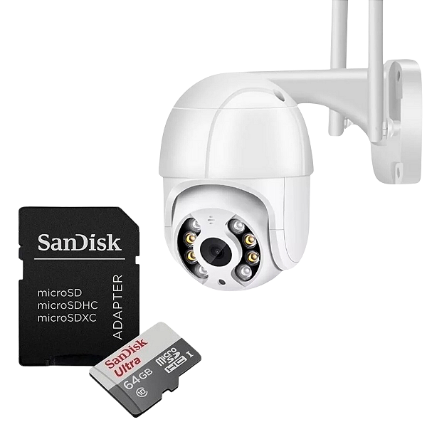 Câmera Ip Wifi + Cartão de Memória 64Gb