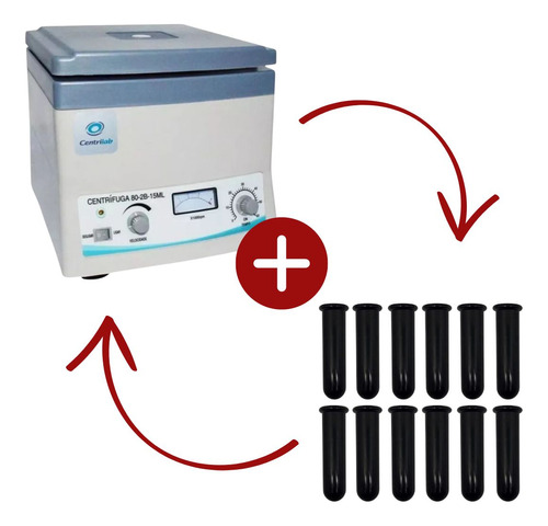 Centrifuga Clinica Analógica 220V 80-2B + 12 Adaptadores de Tubo 12x75mm