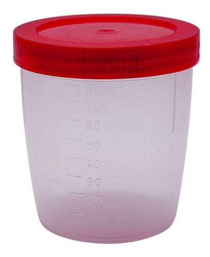 Coletor Universal com Tampa de Rosca de 80ml Estéril - 300 Unidades