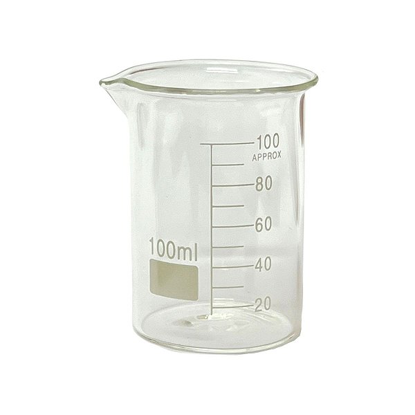 Combo com 10 Copos Bequer de Vidro Boro 3.3 Forma Baixa (Griffin) Graduado: 100ml
