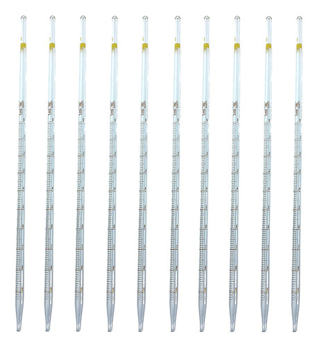 Combo com 10 Pipetas Sorológicas de Vidro - 1ml