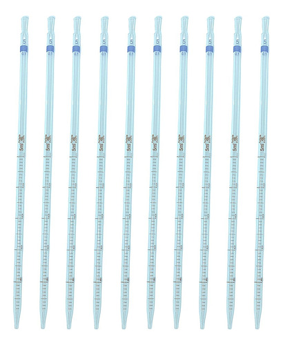 Combo com 10 Pipetas Sorológicas de Vidro - 5ml