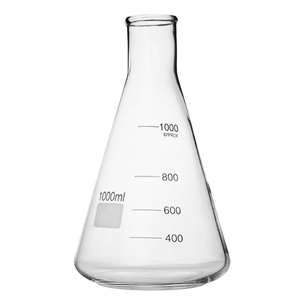 Combo com 10 Unidades do Erlenmeyer 1.000ml Graduado Vidro 3.3