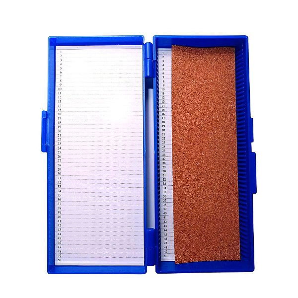 Combo com 5 Caixas Porta Laminas para 50 Laminas de Microscopia