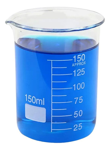 Combo com 5 Peças Copo Becker 150ml de Vidro