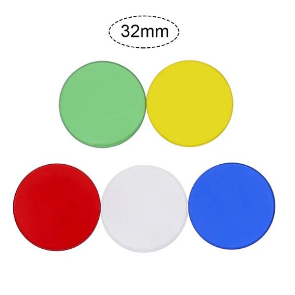 Conjunto de 5 Filtros Vidro Óptico 32mm Para Microscópio Biológico