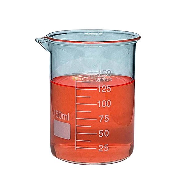 Copo Bequer de Vidro Boro 3.3 Forma Baixa (Griffin) Graduado: 150ml