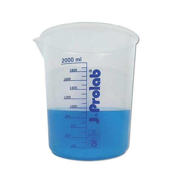 Copo Béquer Polipropileno Graduação SilkScreen - 2000ml