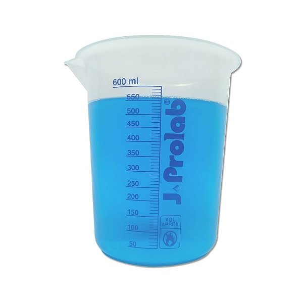 Copo Béquer Polipropileno Graduação SilkScreen - 600ml