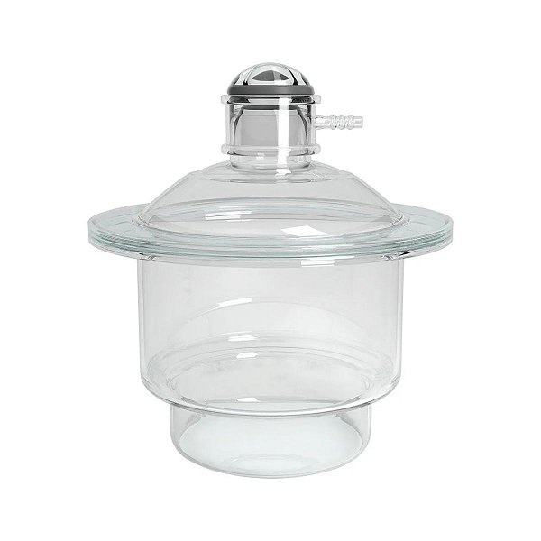 Dessecador Completo com Tampa Luva e Placa de Porcelana Perfurada - 240mm