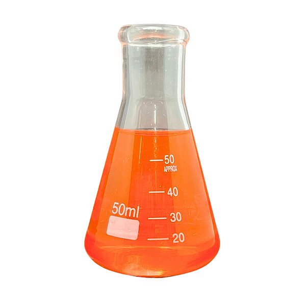 Erlenmeyer de Vidro Boro 3.3 Boca Estreita Graduado 50ml - Combo com 3 Peças