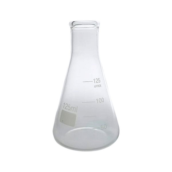 Erlenmeyer de Vidro Borossilicato Boca Estreita Graduado - 125ml