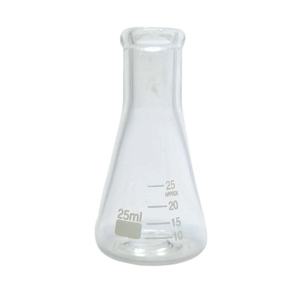 Erlenmeyer de Vidro Borossilicato Boca Estreita Graduado - 25ml