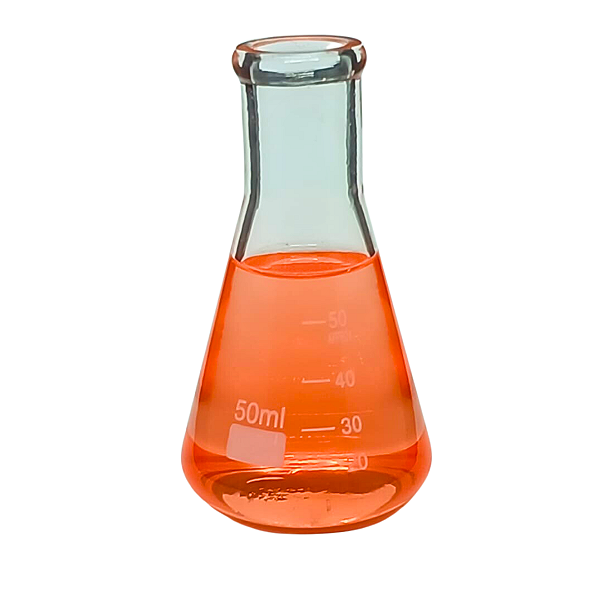 Erlenmeyer de Vidro Borossilicato Boca Estreita Graduado - 50ml
