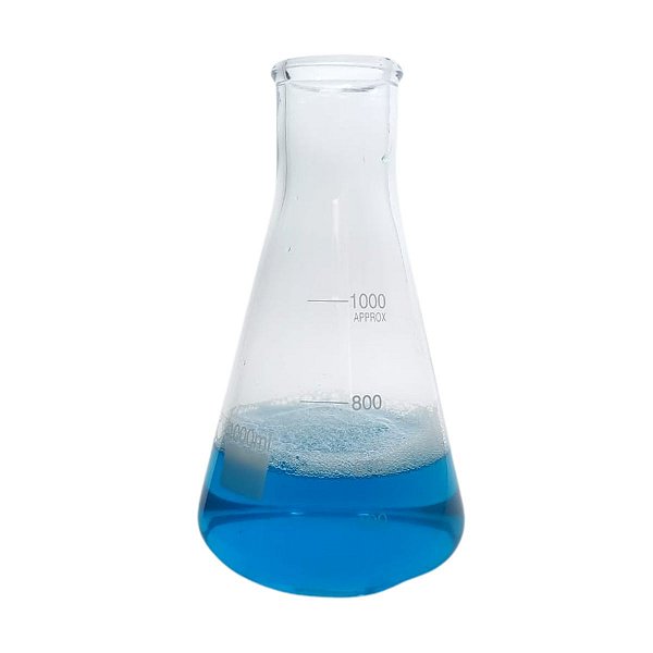 Erlenmeyer de Vidro Borossilicato Boca Larga Graduado - 1000ml