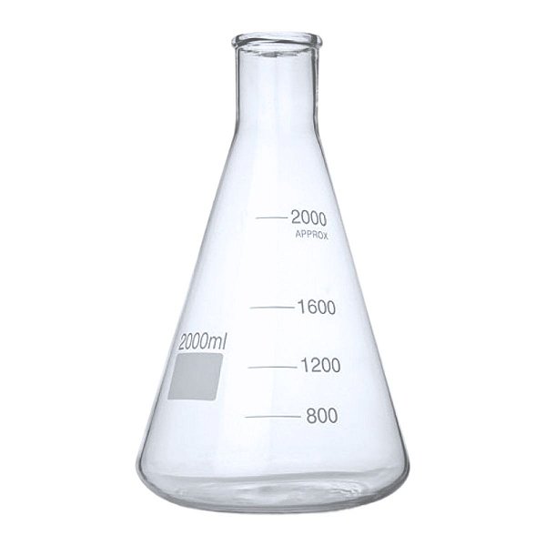 Erlenmeyer Graduado - Boca Estreita - Vidro Boro 3.3 - Volume: 2.000 ml