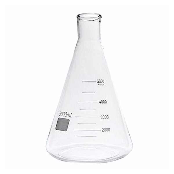 Erlenmeyer Graduado - Boca Estreita - Vidro Boro 3.3 - Volume: 5.000 ml