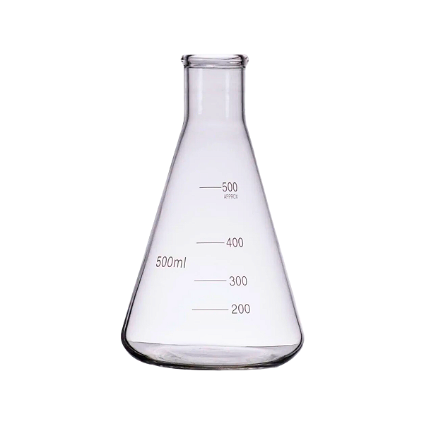 Erlenmeyer Graduado - Boca Estreita - Vidro Boro 3.3 - Volume: 500 ml