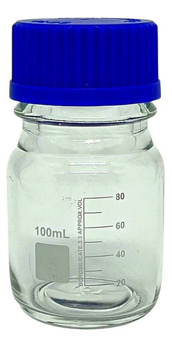 Frasco Reagente Vidro Boro 3.3 com Tampa Rosca - 100ml