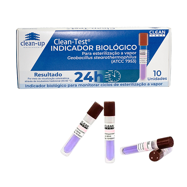 Indicador Biológico Autocontido Tipo 2ª Geração - Caixa Com 10 Unidades - Clean Test