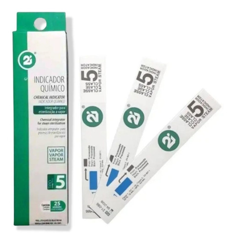 Indicador Químico Integrador Classe 5 Para Esterilização  a Vapor - Caixa com 25 Testes - 2i