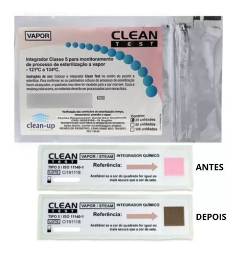 Integrador Químico Tipo 5 a Vapor Clean Test - 100 Unidades