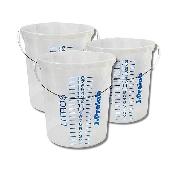 KIT 3 Baldes de Plástico Polipropileno 20 Litros