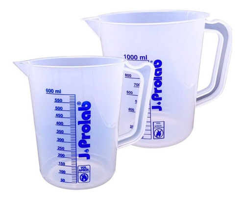 Kit de Jarras Plásticas Graduadas em Silkscreen PP - 600ml e 1000ml